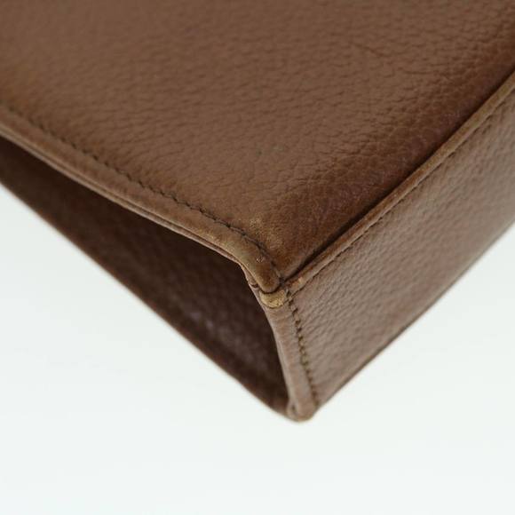 Burberrys Clutch Bag Leather Brown Auth 51663 - Picture 16 of 16